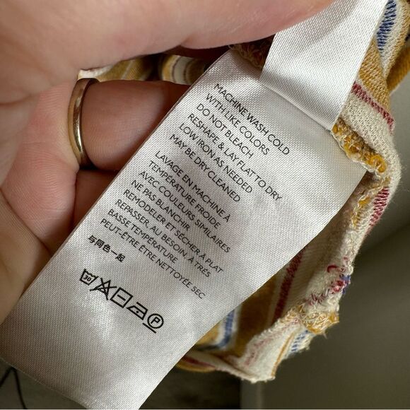 Free People FP Beach Marguerite Striped Maxi Dress Pockets Yellow Cream Size XS - Picture 9 of 10